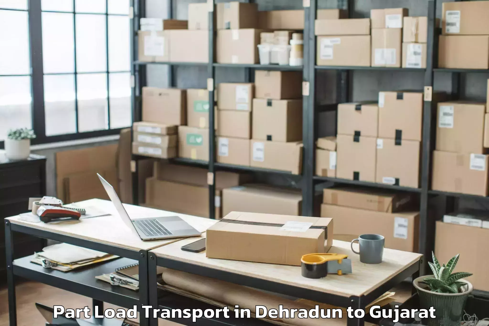 Professional Dehradun to Songadh Part Load Transport